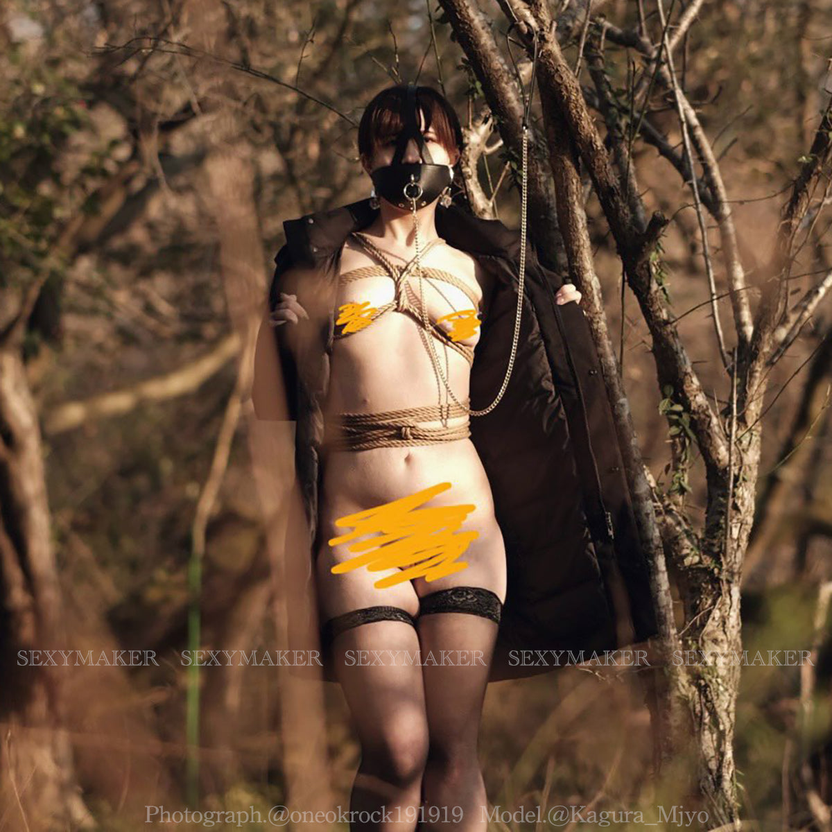 Half Hood Head Bondage Muzzle Mask with Leash