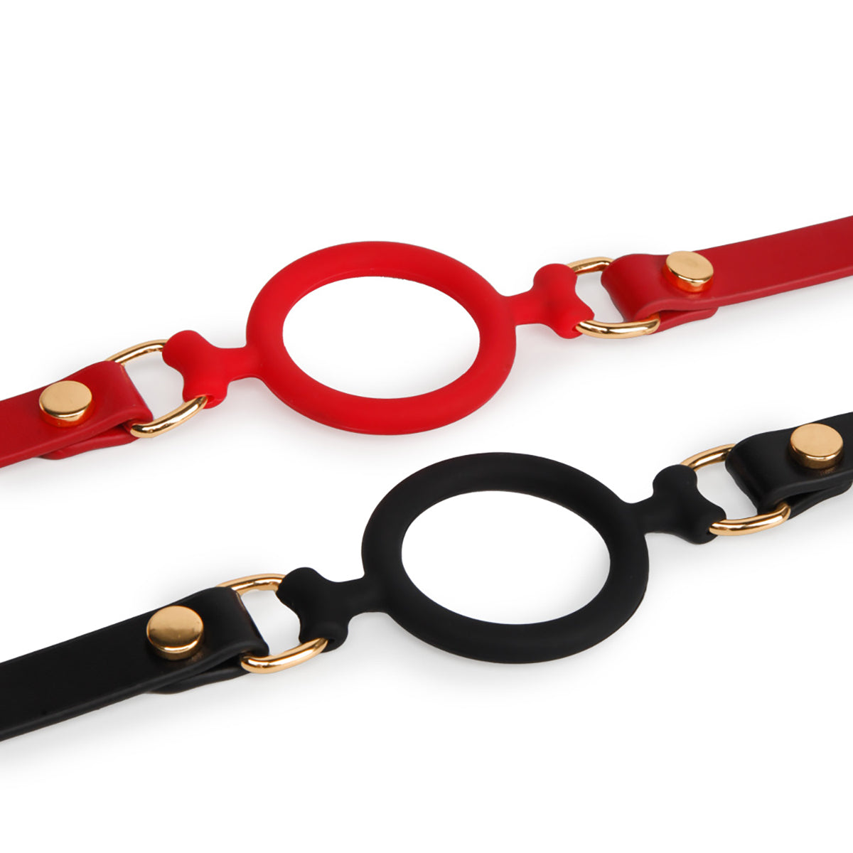 Premium Silicone O-Ring Open Mouth BDSM Mouth Gag Red/Black