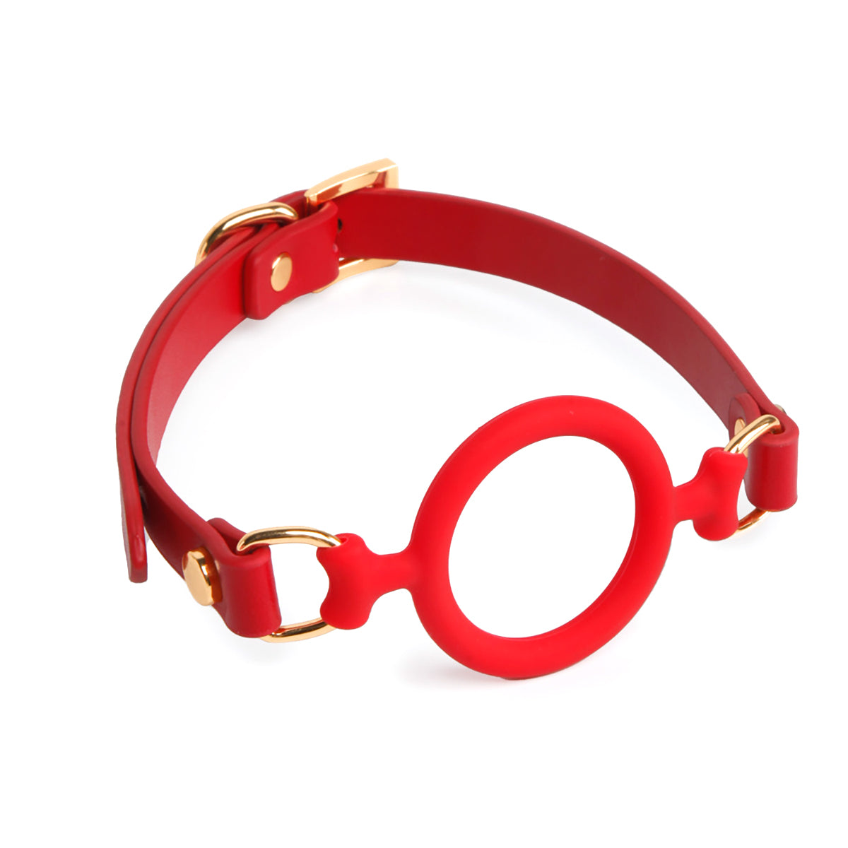 Premium Silicone O-Ring Open Mouth BDSM Mouth Gag Red/Black