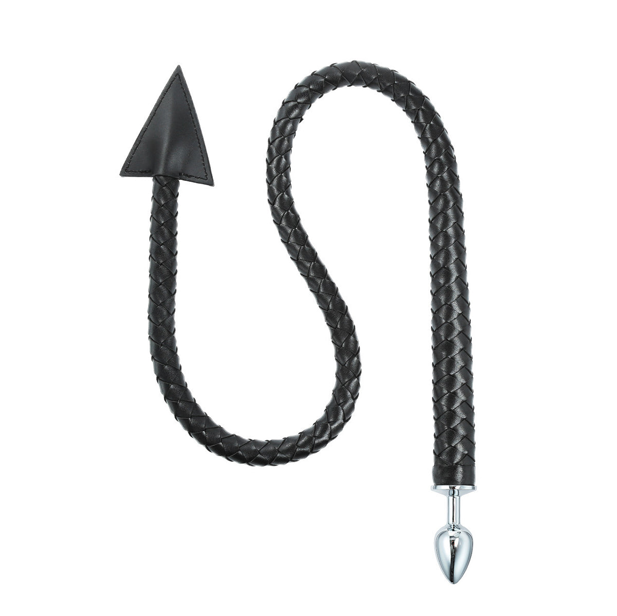 Demon Tail Butt Plug & Braided Flogger Stainless Steel
