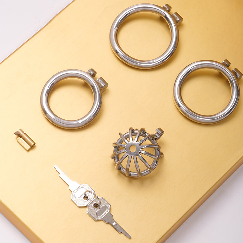 Stainless Steel Chastity Cock Cage with lock Dome & Flat Styles