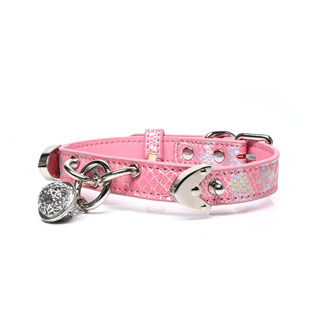 Triple Ring BDSM Collar with Sweet Bell Pink/Black