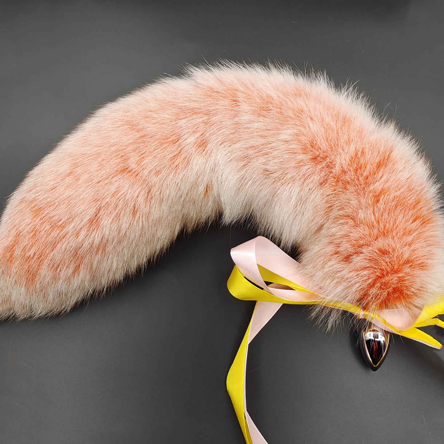 Detachable Elegant Fluffy Fox Tail Anal Butt Plug Orange & White
