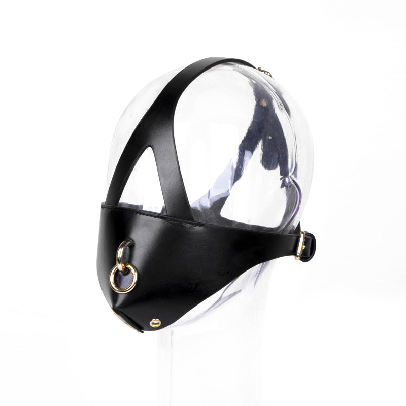 Half Hood Head Bondage Muzzle Mask with Leash