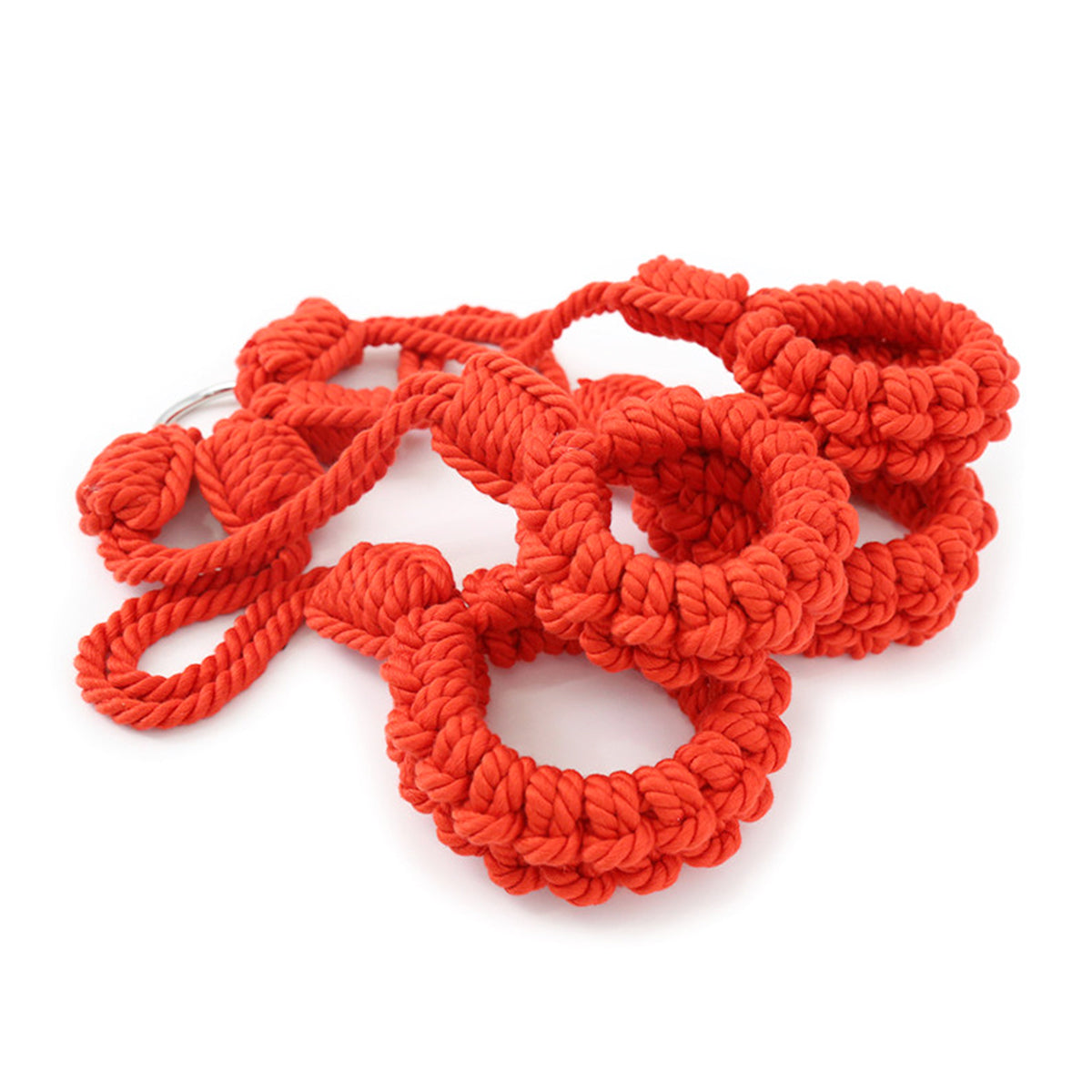 No-Escape Cotton Rope Wrist & Ankle Cuffs Set Red – Soft to Touch, Hard to Resist