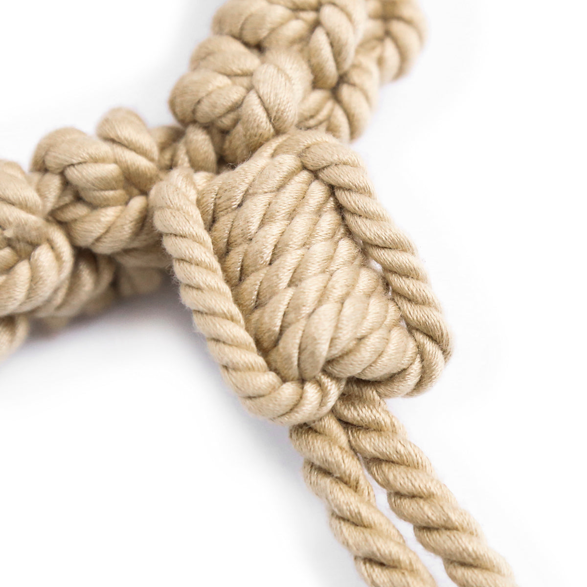 Shibari Cotton Rope Collar with Leash Beige