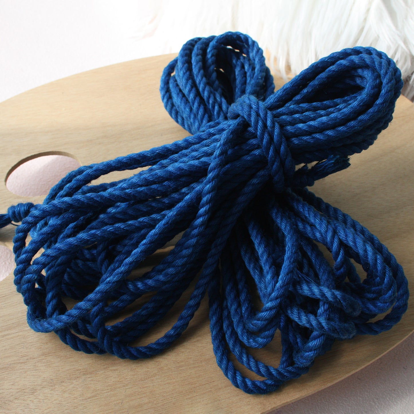 Authentic Japanese Natural Jute Shibari Bondage Rope - Dark Blue