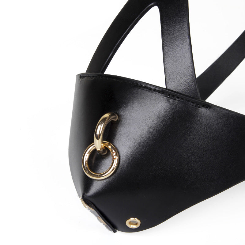 Half Hood Head Bondage Muzzle Mask with Leash
