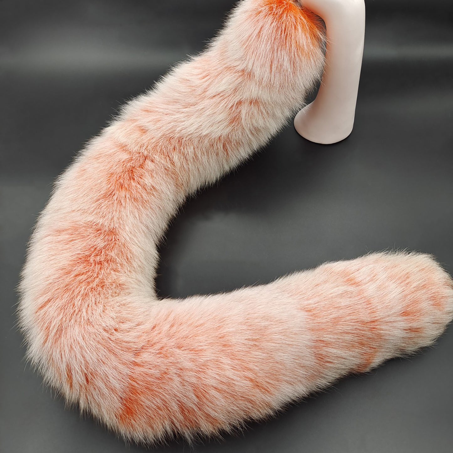 Detachable Elegant Fluffy Fox Tail Anal Butt Plug Orange & White