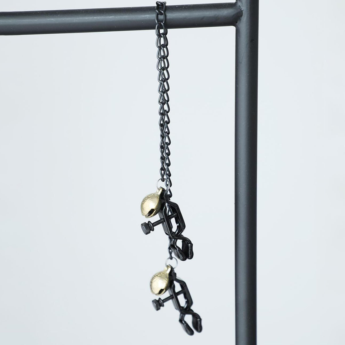 BDSM Chain Nipple Clamps with Elegant Brass Bells – Sensory Pleasure & Sound