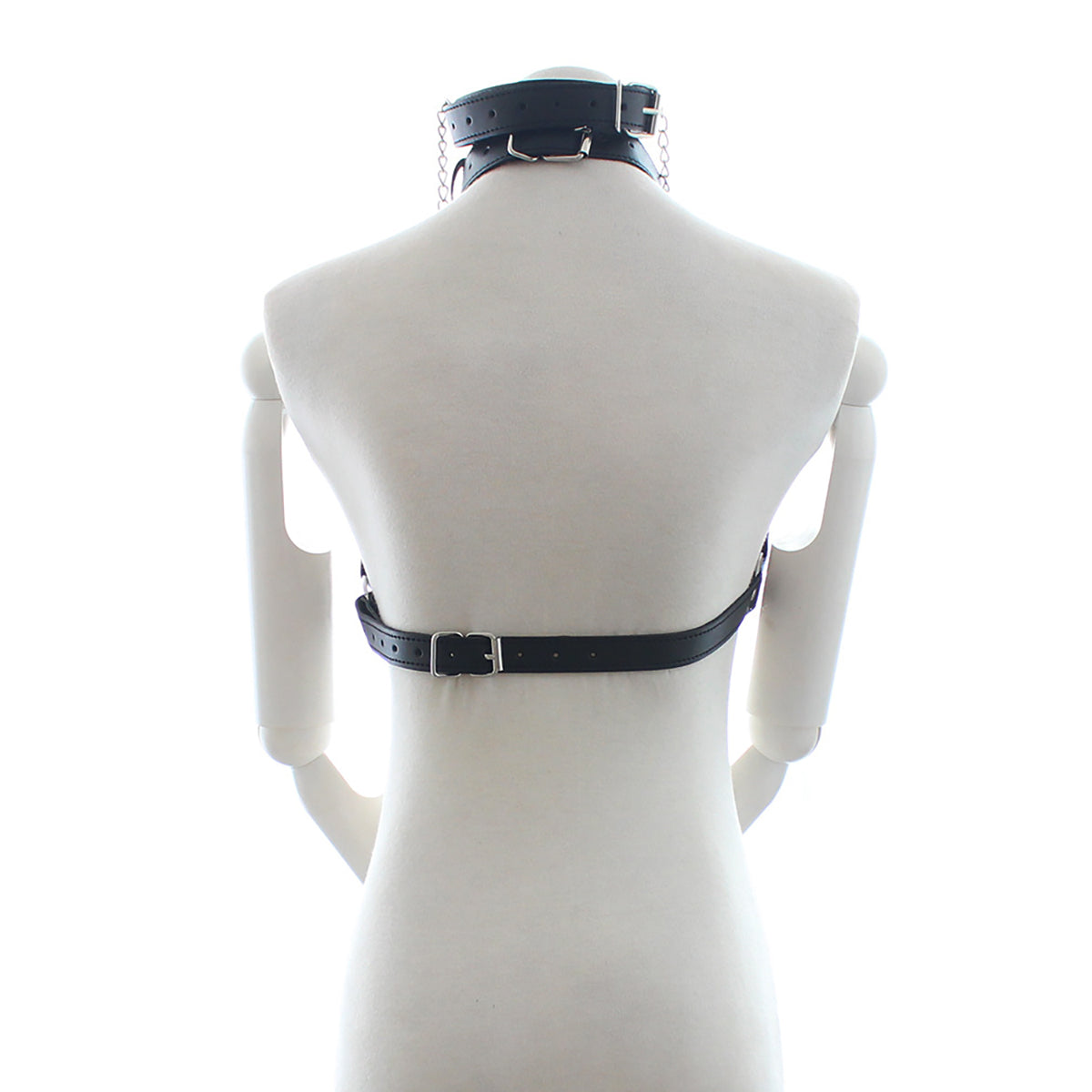 Open Bust Bondage Harness & Nipple Clamp Set with O-Ring Gag – 2-Piece Kit