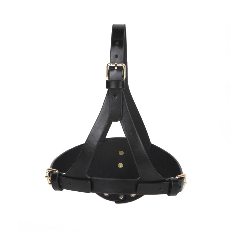 Half Hood Head Bondage Muzzle Mask with Leash