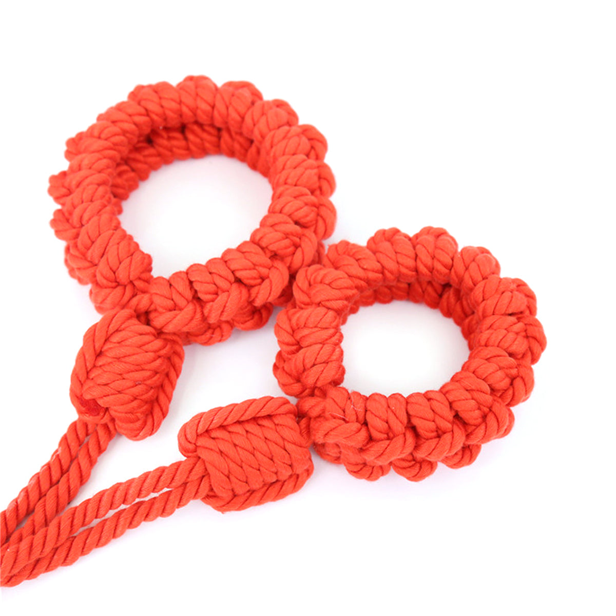 No-Escape Cotton Rope Wrist & Ankle Cuffs Set Red – Soft to Touch, Hard to Resist