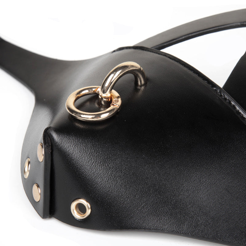 Half Hood Head Bondage Muzzle Mask with Leash