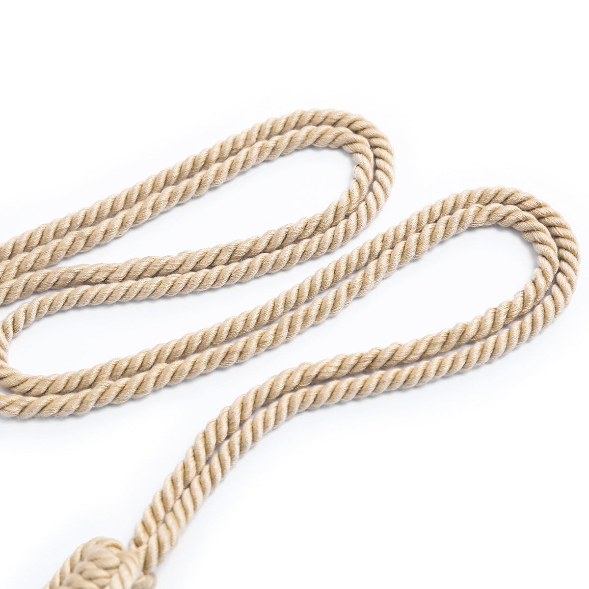 Shibari Cotton Rope Collar with Leash Beige