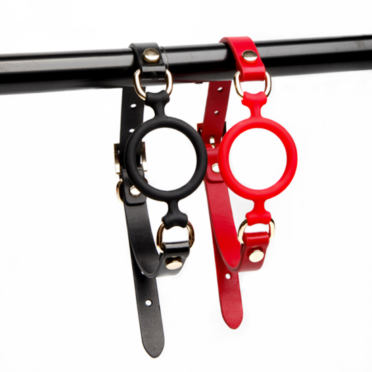Premium Silicone O-Ring Open Mouth BDSM Mouth Gag Red/Black