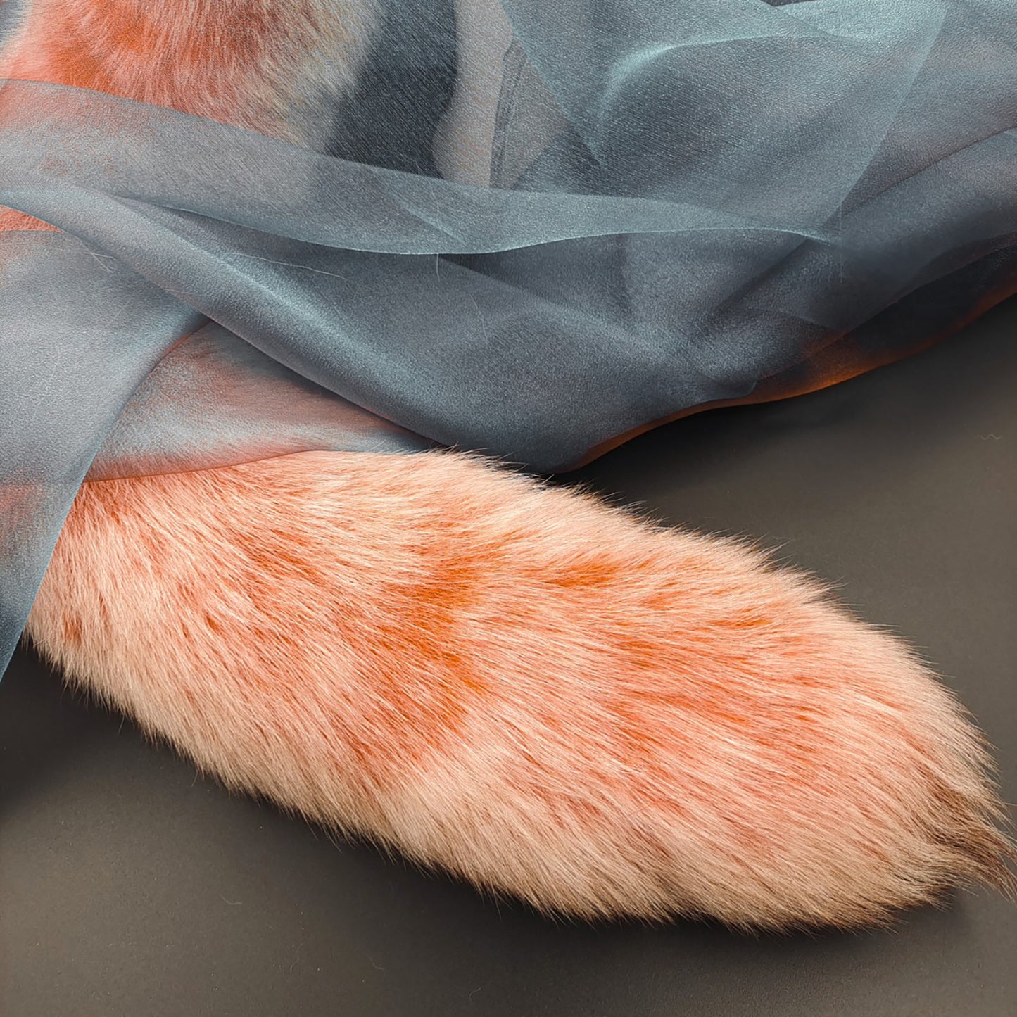 Detachable Elegant Fluffy Fox Tail Anal Butt Plug Orange & White