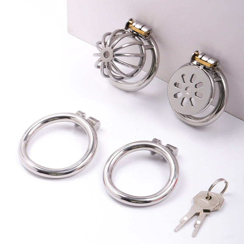 Stainless Steel Chastity Cock Cage with lock Dome & Flat Styles