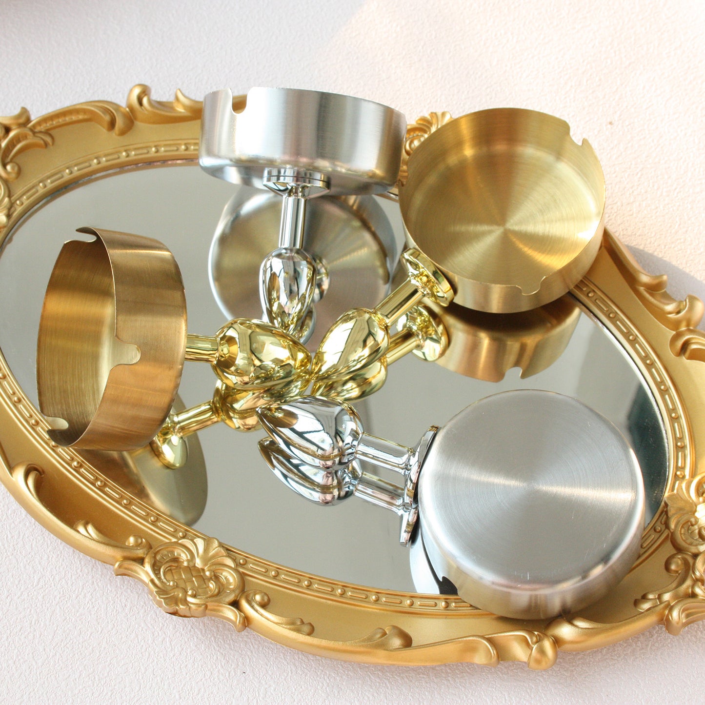 BDSM Stainless Steel Ashtray Anal Butt Plug 1.8cm/2.2cm/2.8cm/3.2cm