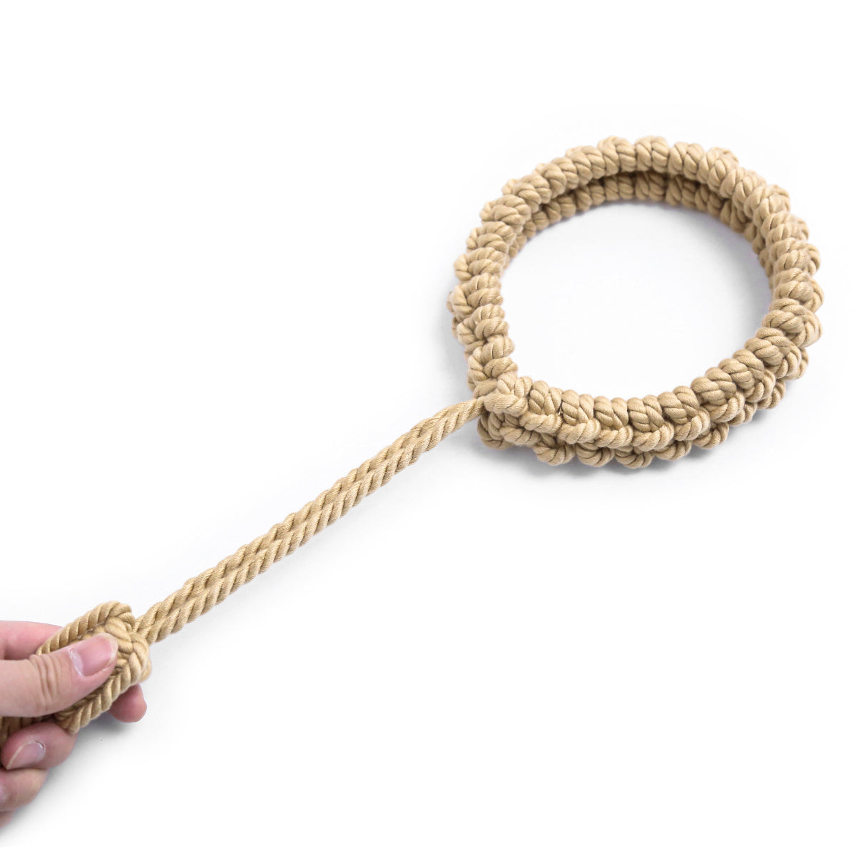 Shibari Cotton Rope Collar with Leash Beige