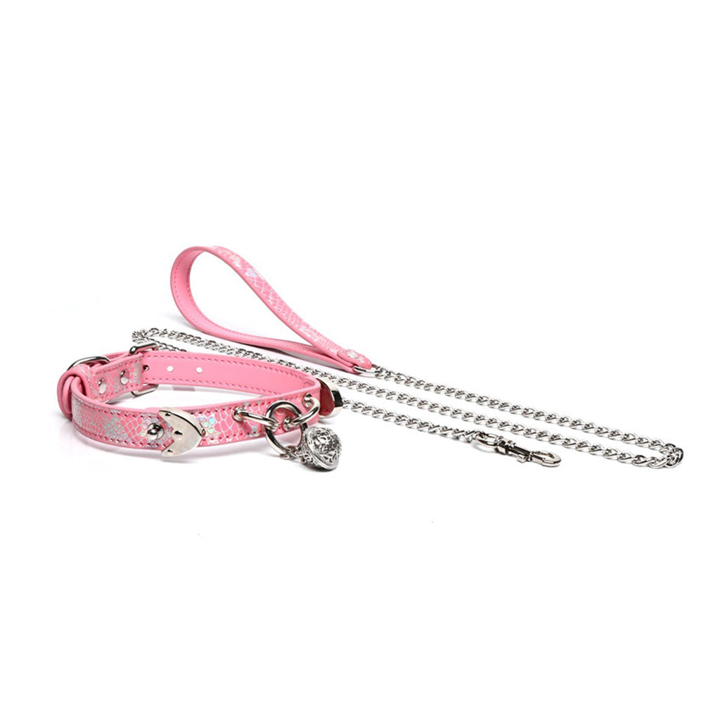 Triple Ring BDSM Collar with Sweet Bell Pink/Black