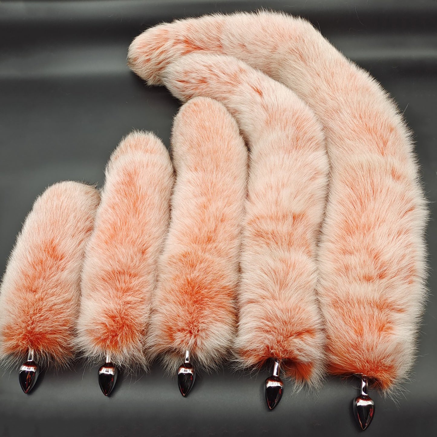 Detachable Elegant Fluffy Fox Tail Anal Butt Plug Orange & White
