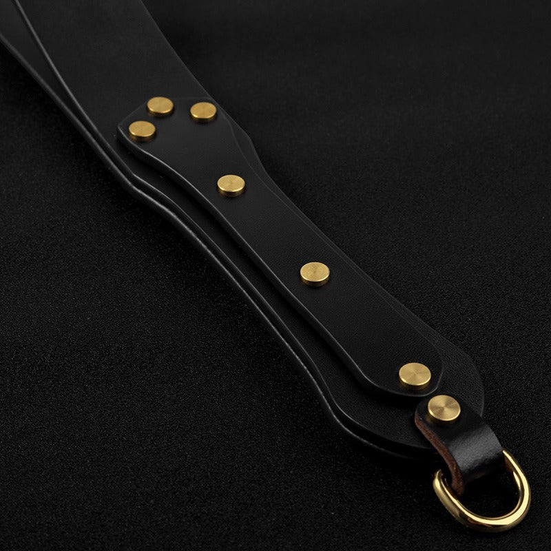 Heavy Riveted BDSM Leather Spanking Paddle