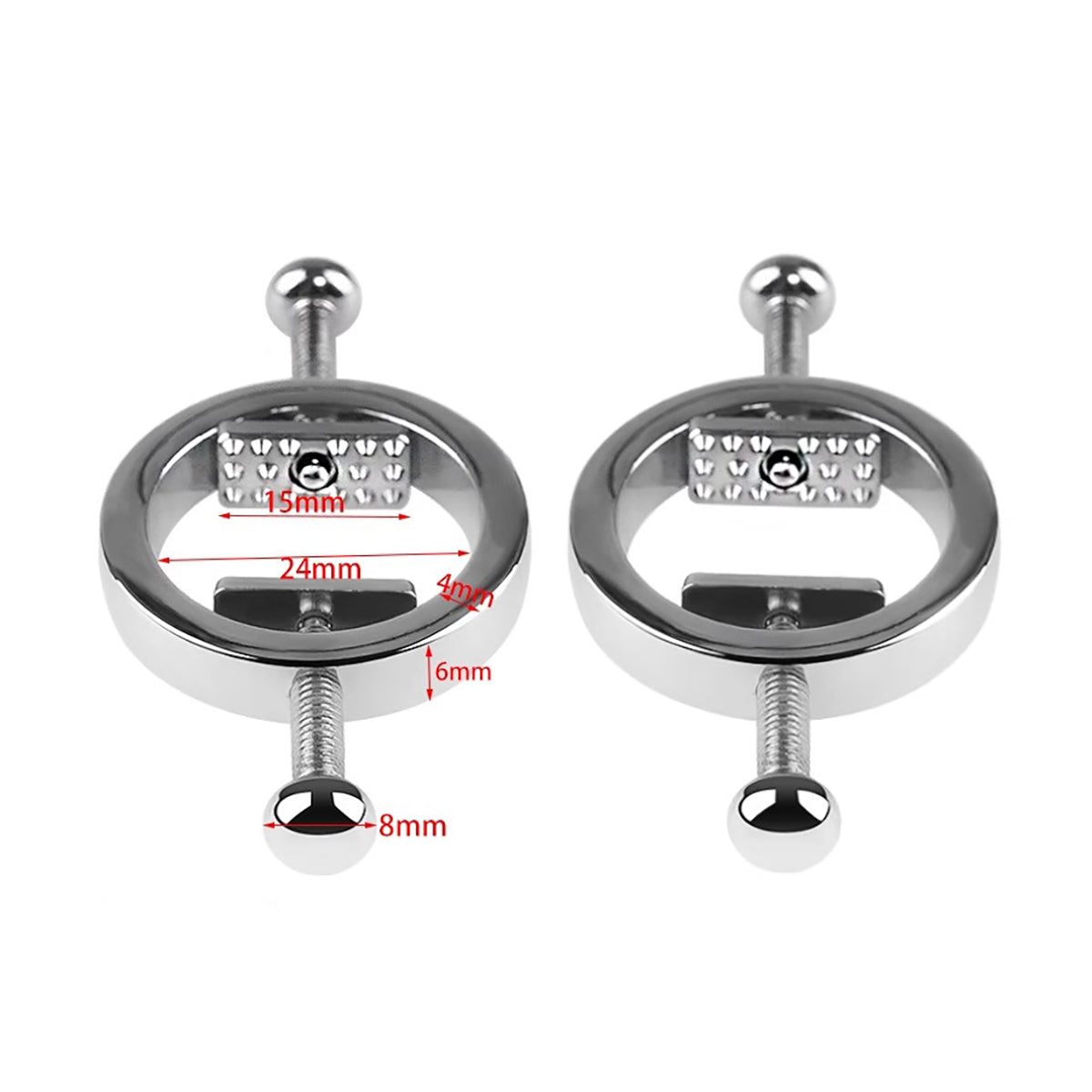 Screw-Plate Metal Nipple Clamps – Heavy-Duty Pressure Plate BDSM Clips