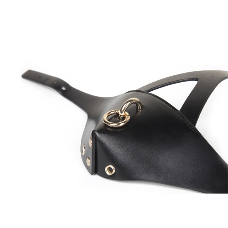 Half Hood Head Bondage Muzzle Mask with Leash