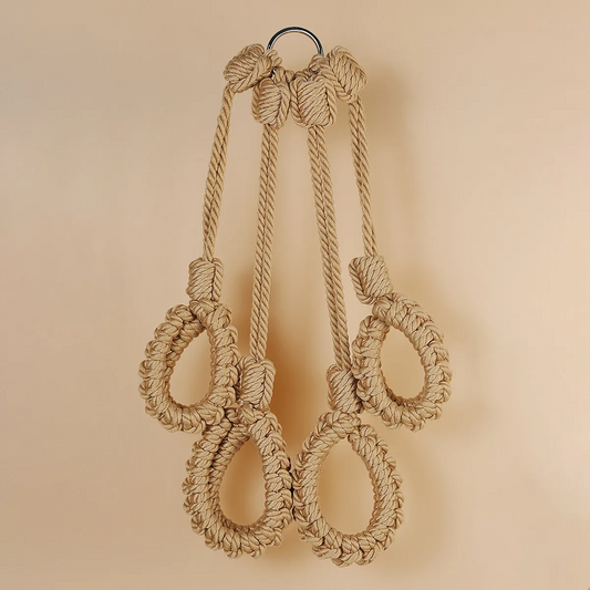 No-Escape Cotton Rope Wrist & Ankle Cuffs Set Beige – Soft to Touch, Hard to Resist