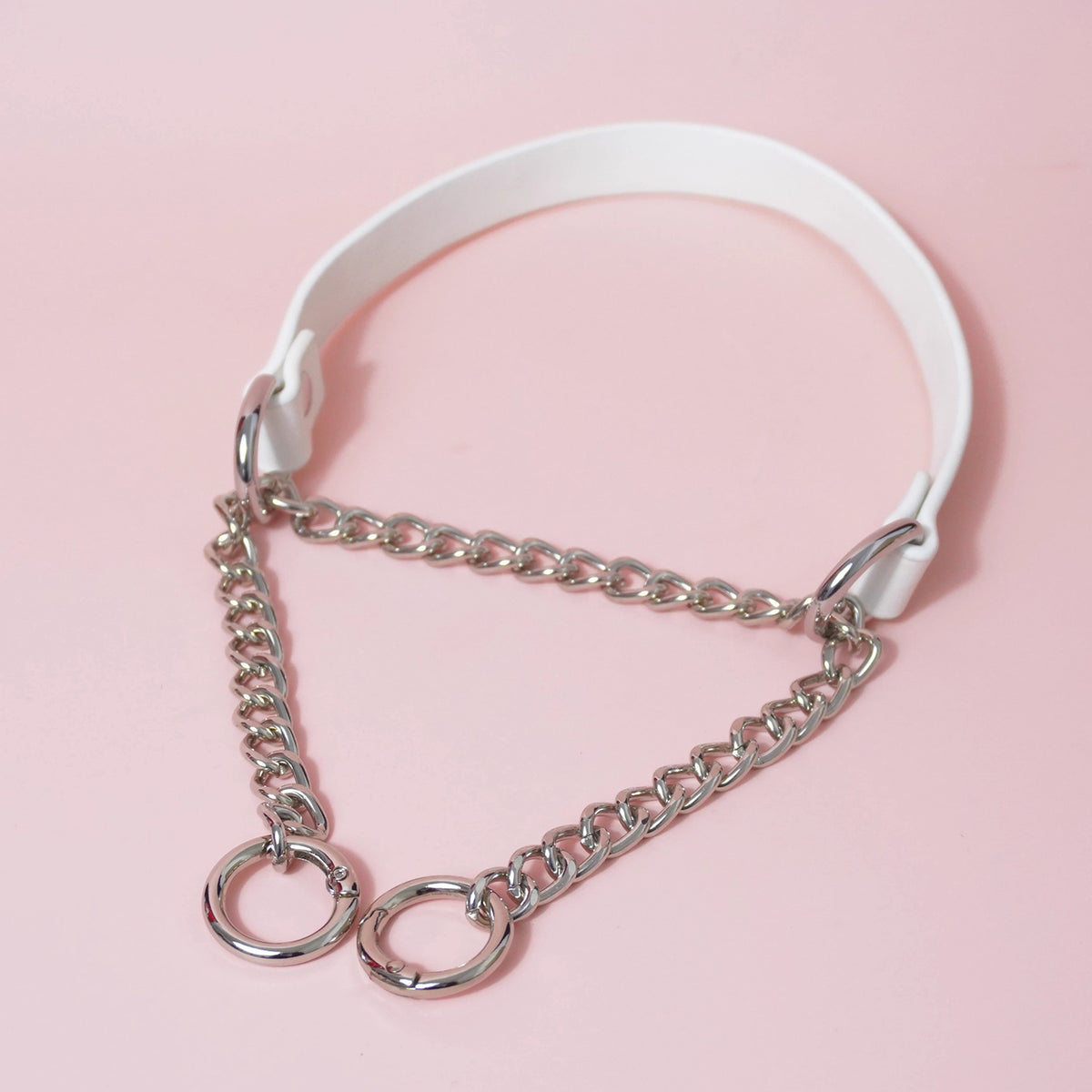 Absolute Command - Martingale Chain Bondage Collar with Lead For BDSM Play