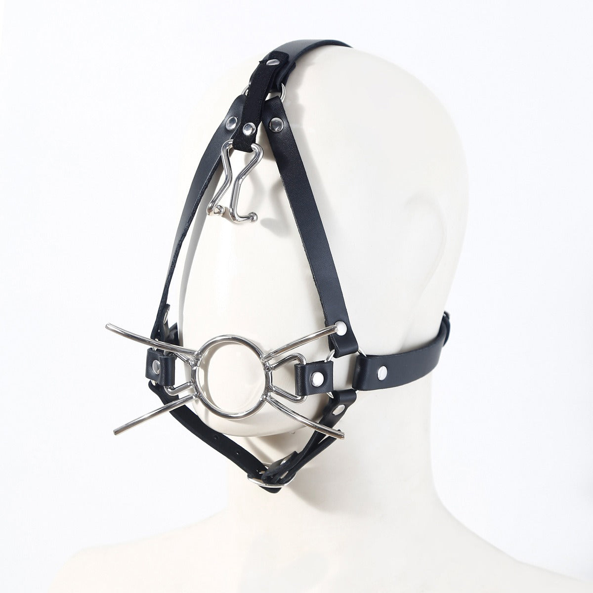Integrated Metal Nose Hook & Open Mouth Gag | Face Bondage | Sexy Maker