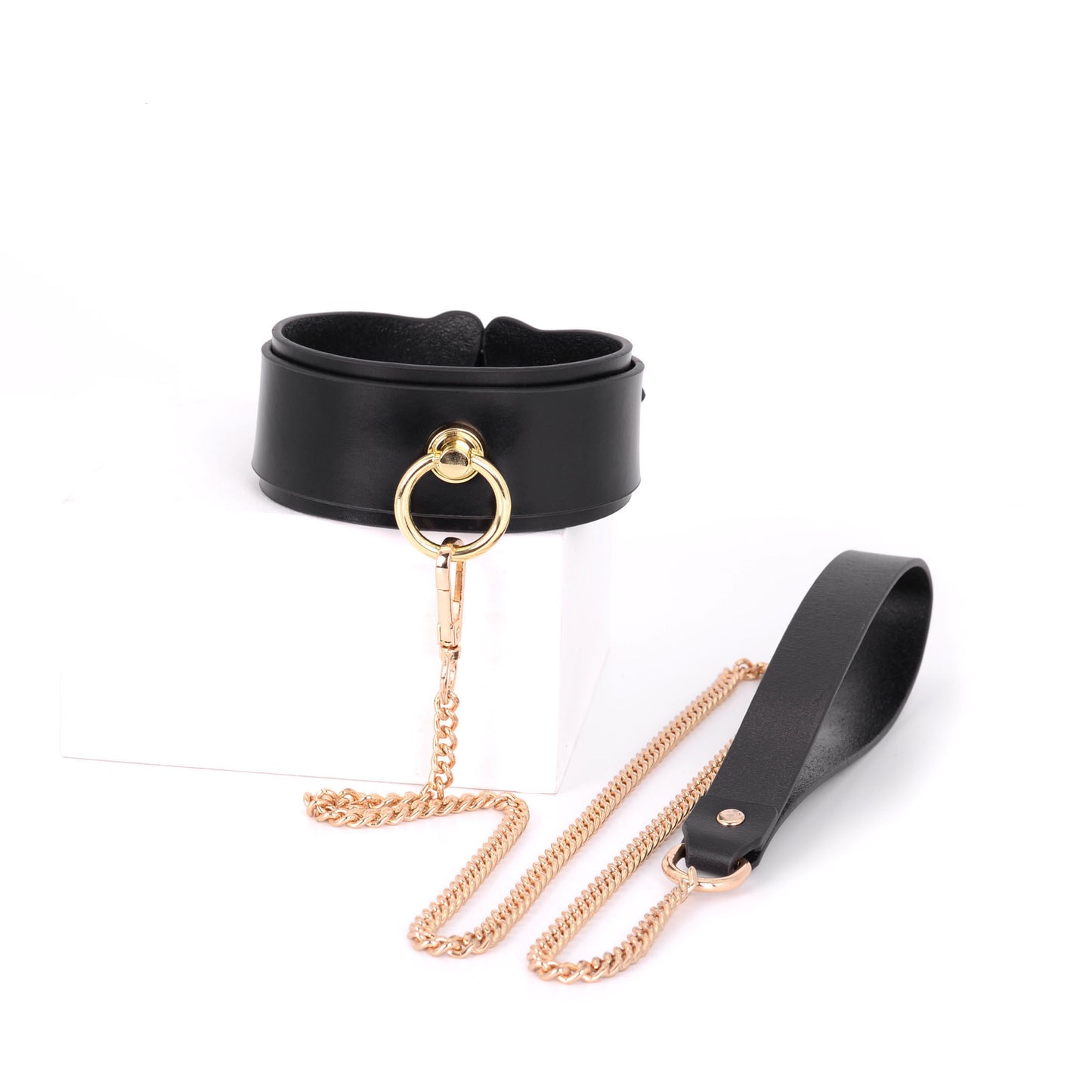 Crazy Wild Deluxe Leather Bondage Restraint Set 6-Piece Black
