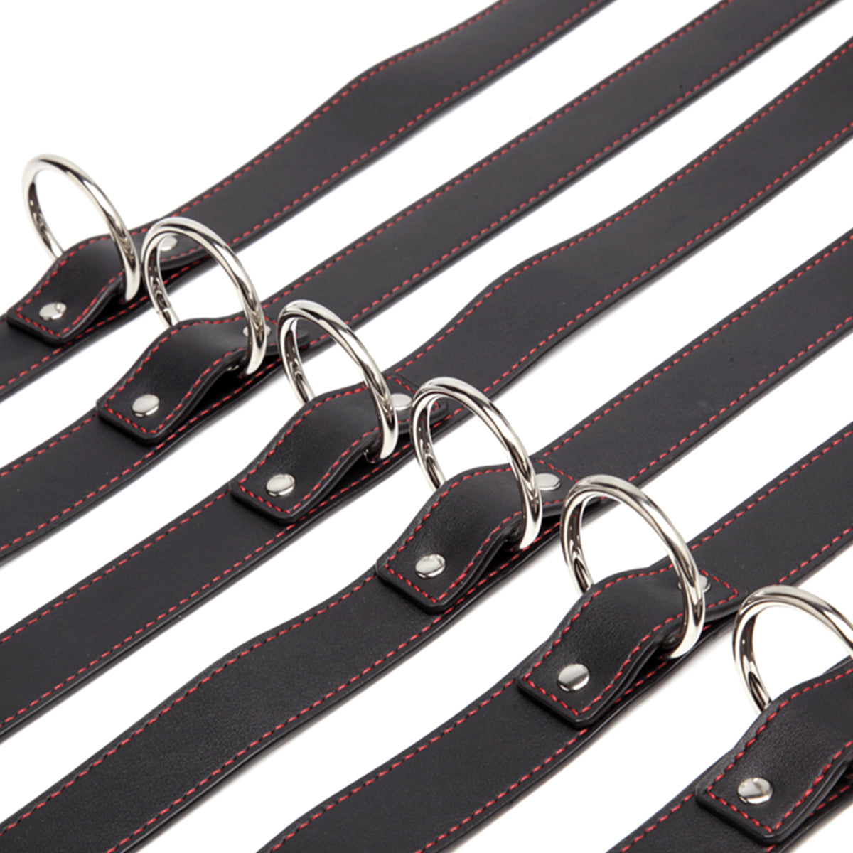 Full-Body Restraint - Adjustable Leather BDSM Bondage Straps 7-Piece Set