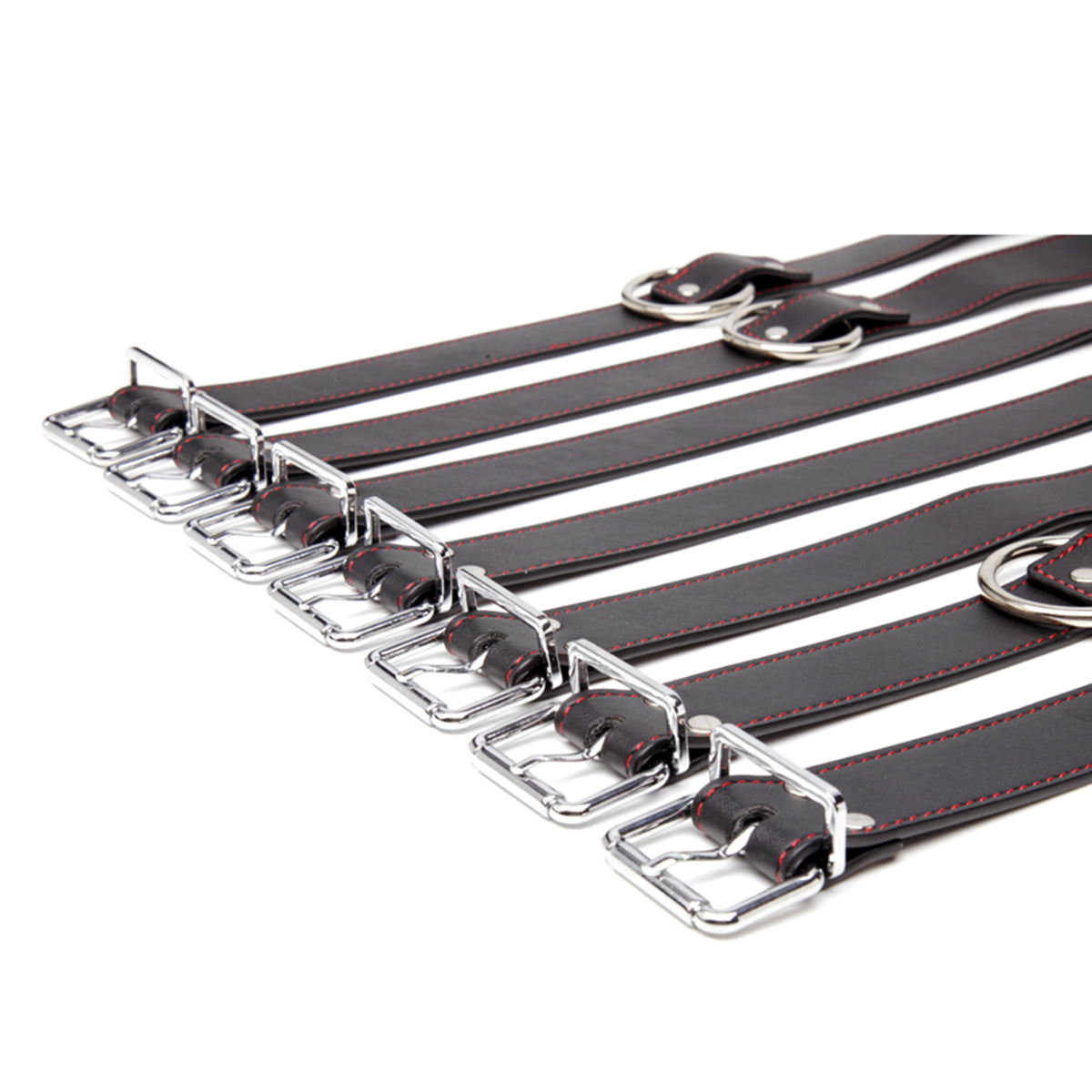 Full-Body Restraint - Adjustable Leather BDSM Bondage Straps 7-Piece Set