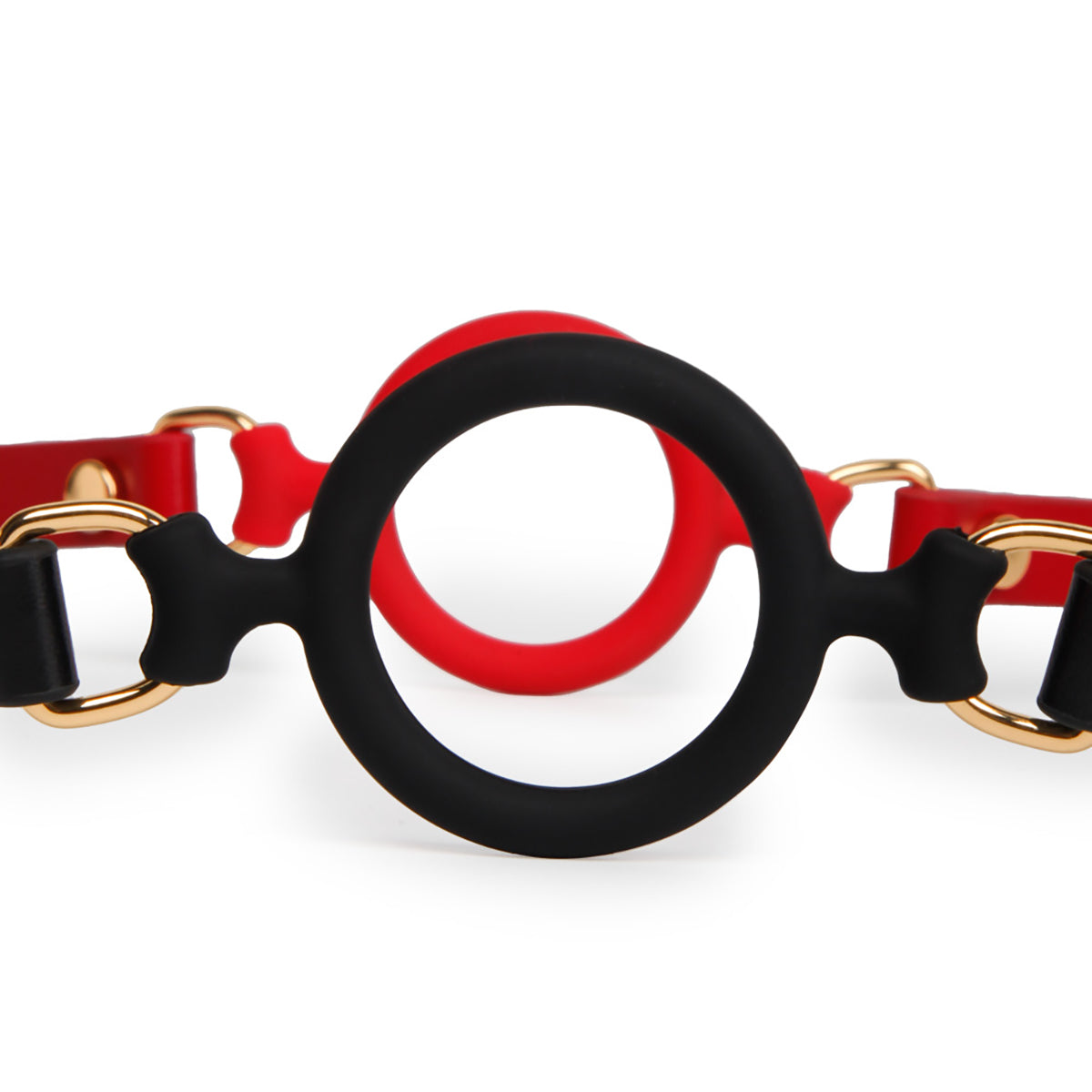 Premium Silicone O-Ring BDSM Mouth Gag - Red/Black