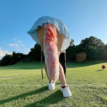 Detachable Elegant Fluffy Fox Tail Anal Butt Plug Orange & White
