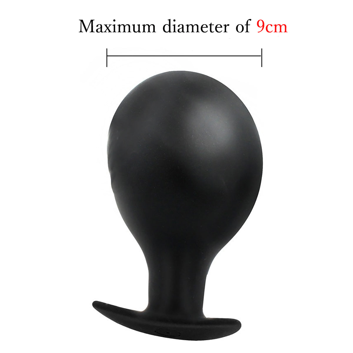 Black expandable inflatable silicone anal plug with detachable air pump for customizable stretching and public play by Sexy Maker.