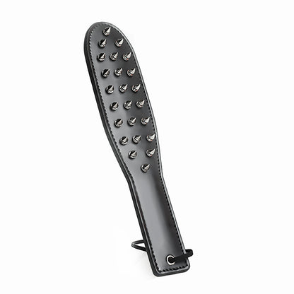 Black PU Leather Spiked Spanking Paddle