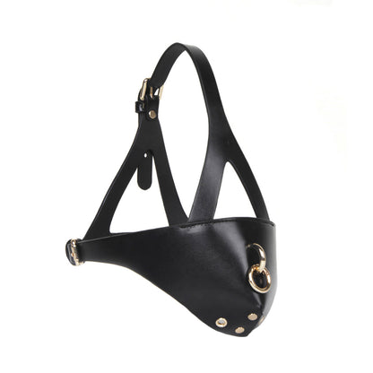 Half Face Leather Mouth Mask with Leash