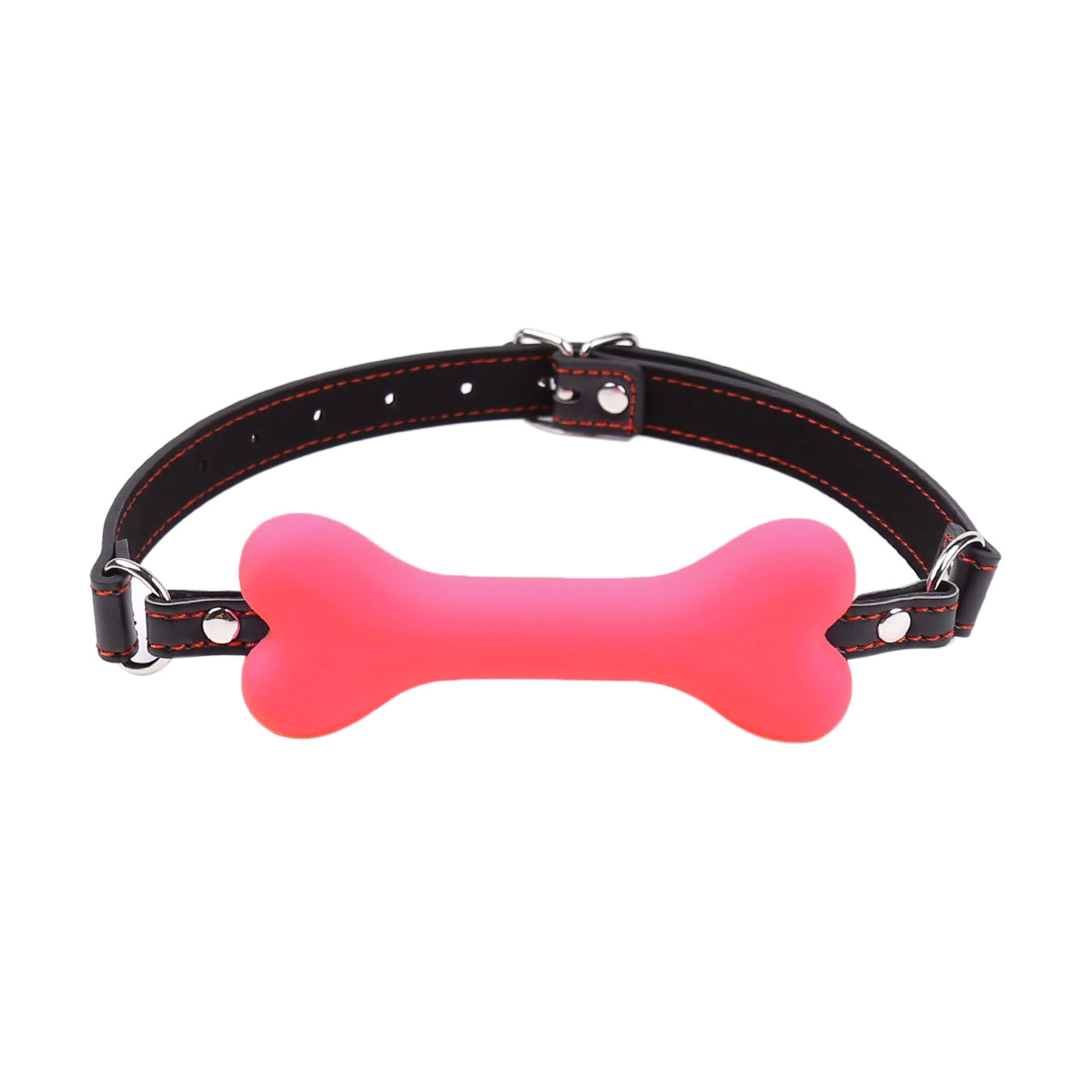 Hound Adjustable Dog Bone Mouth Gag Red&Black&Pink