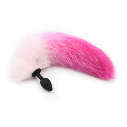 Fox Tail Silicone Butt Plug Gradient Purple/Pink