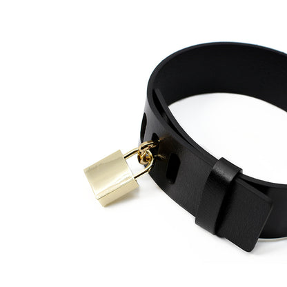 Real Leather BDSM Collar with Lock