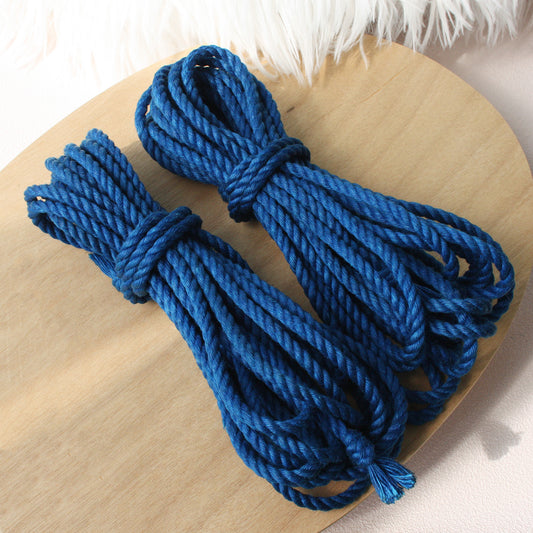 Authentic Japanese Natural Jute Shibari Bondage Rope - Dark Blue