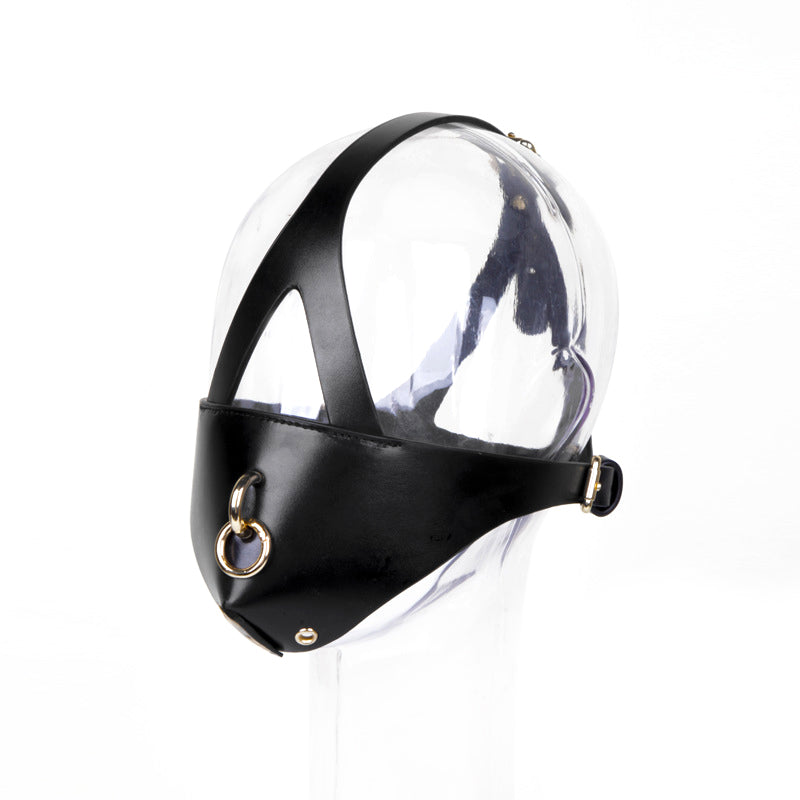 Half Face Leather Mouth Mask with Leash