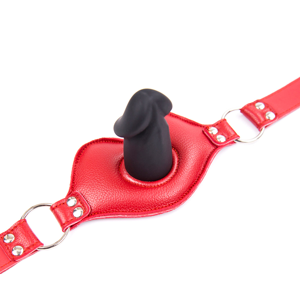 Leather Padded Silicone Dildo Mouth Gag