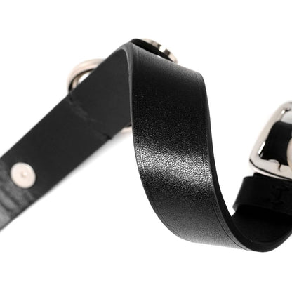 Three Big O-Rings Real Leather BDSM Collar
