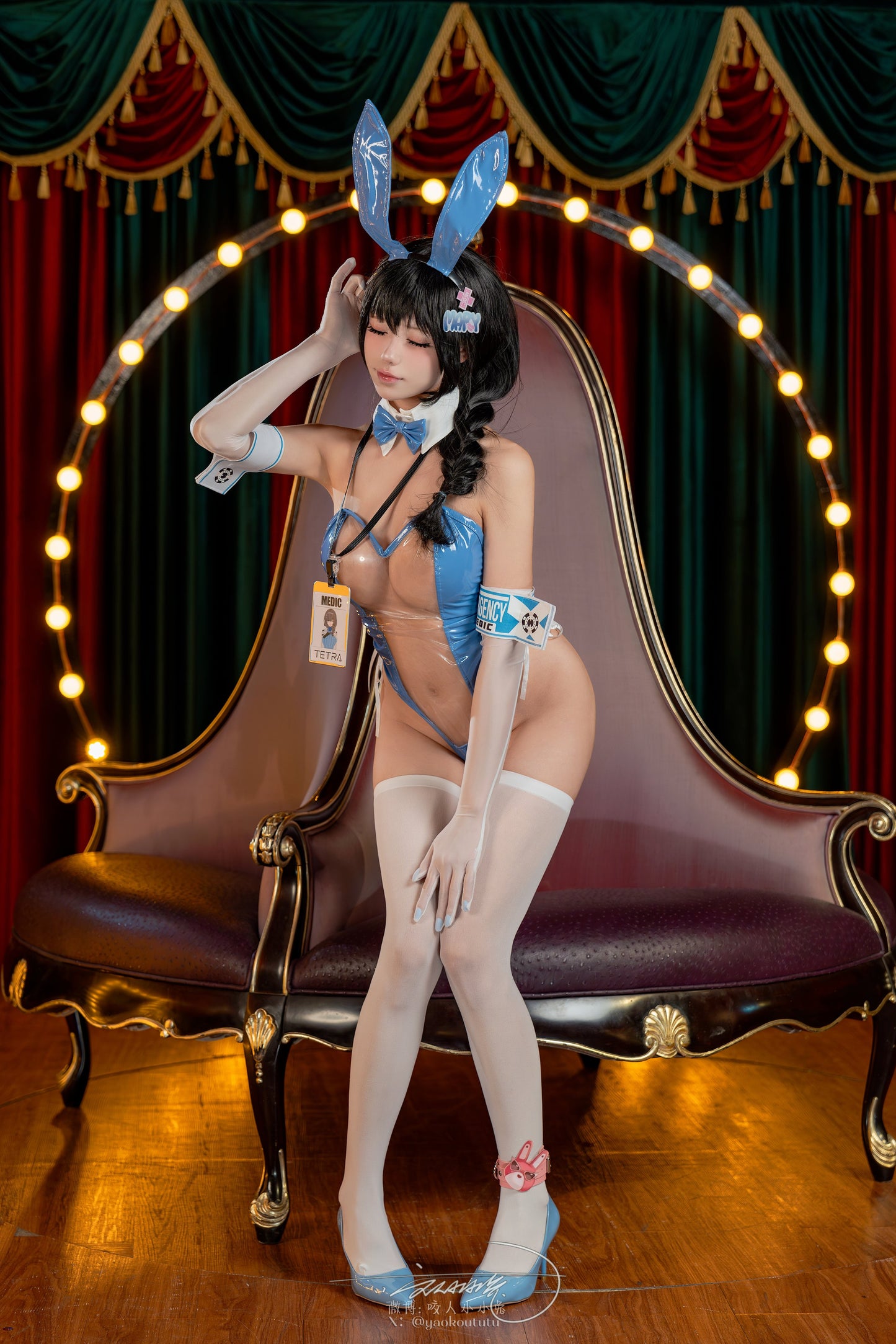 NIKKE Goddess of Victory Cute Mary Blue Transparent Bunny Girl Cosplay