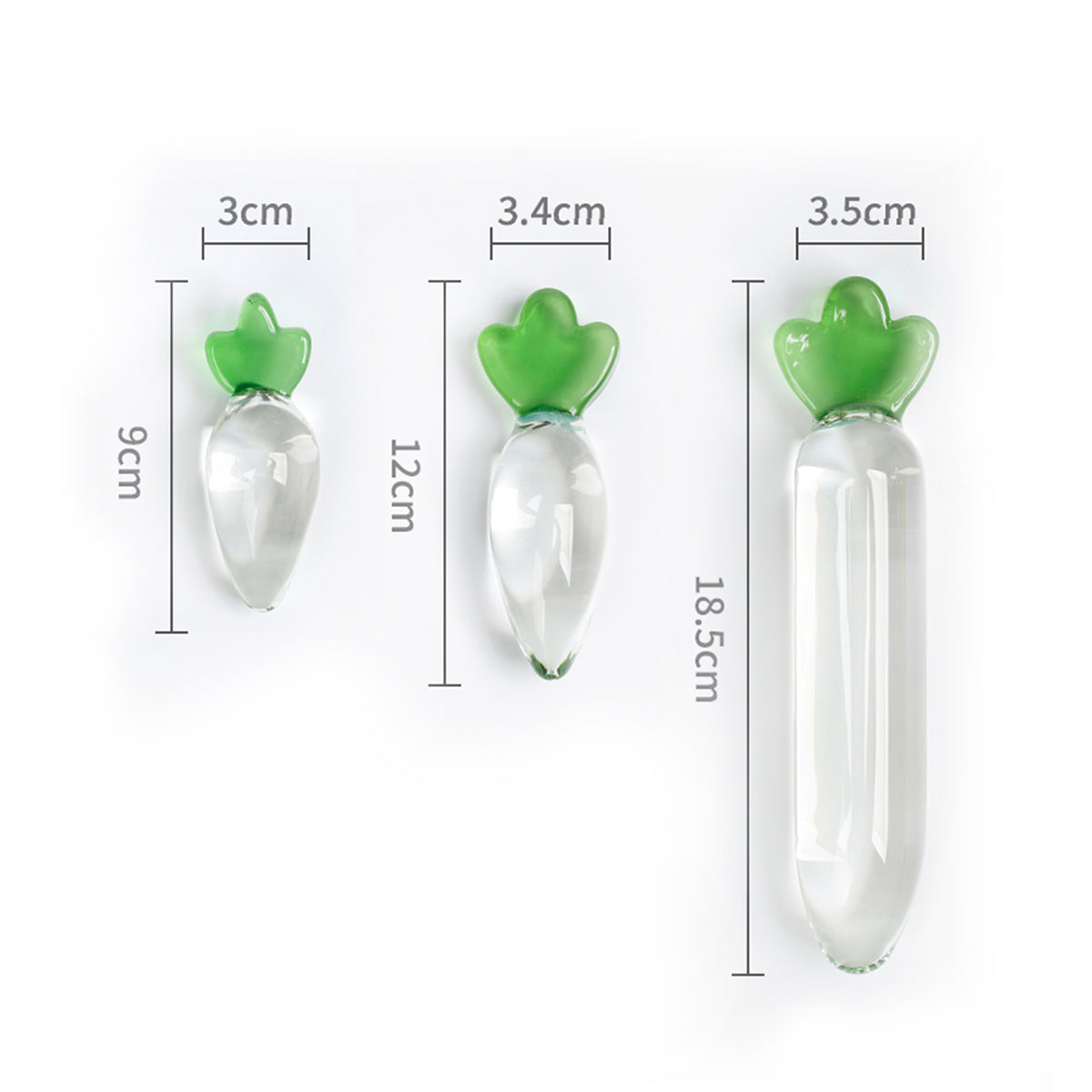 Transparent Radish Glass Crystal Dildo Anal Plug