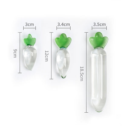 Transparent Radish Glass Crystal Dildo Anal Plug